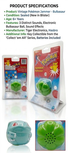 Vintage 1999 pokemon bulbasaur - pokemon,